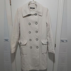 RK Cashmere and Wool Cream Coloured Trenchcoat, Size L